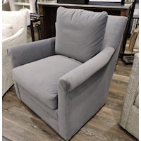 Transitional Swivel Chair with Rolled Arms