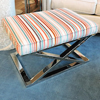 Contemporary Ottoman with Metal Legs