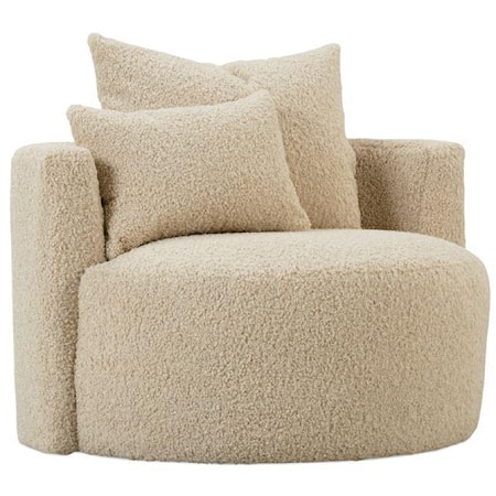 Faux Shearling Swivel Chair