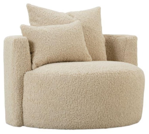 Leander Faux Shearling Swivel Chair