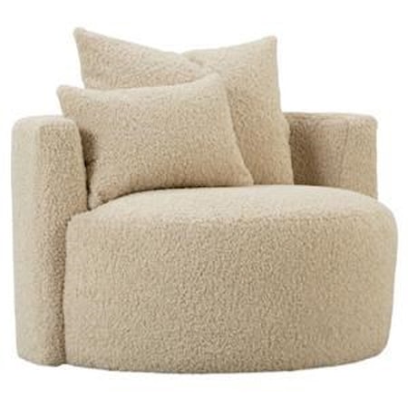 Faux Shearling Swivel Chair