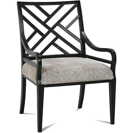 Alice X-Motif Backed Upholstered Chair