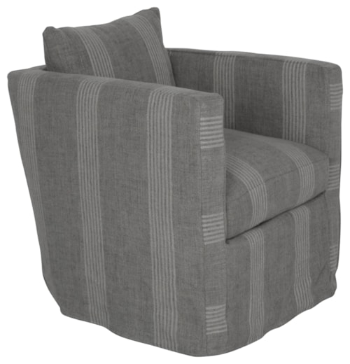 Casual Slip Covered Swivel Chair