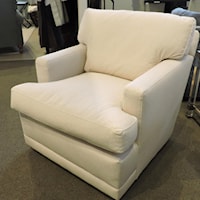 Contemporary Swivel Chair with Track Arms