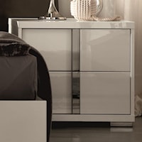 Contemporary Nightstand with Right Hand Side Drawer Pulls