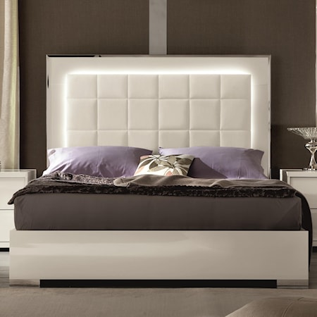 King UPH Bed w/ LED Lights and FB Storage