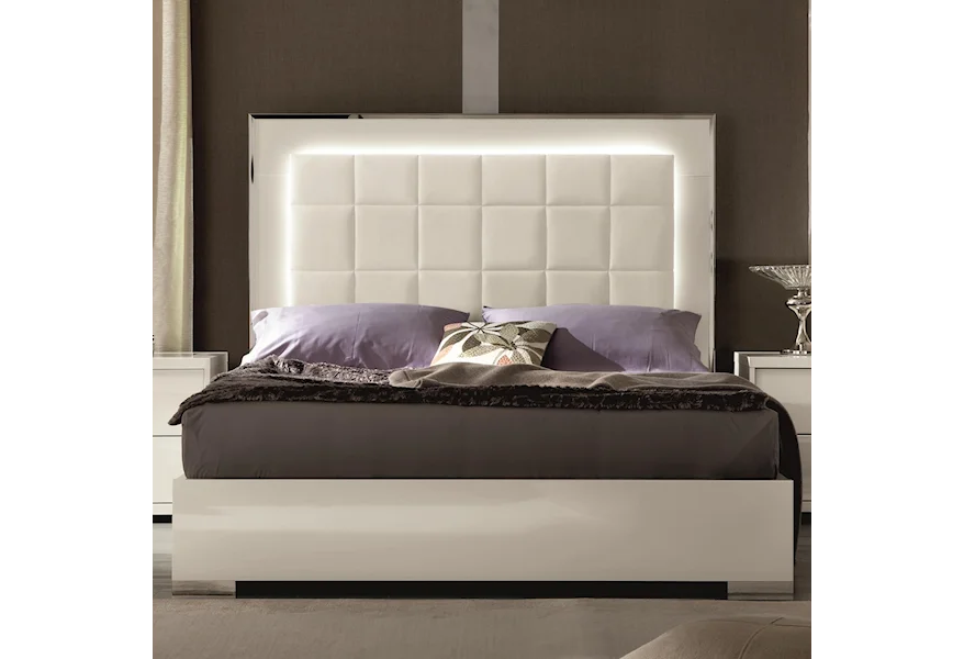 Imperia Queen Upholstered Bed with LED Lights by Alf Italia at Stoney Creek Furniture 
