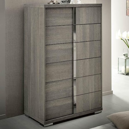 Contemporary Weathered Gray Chest of Drawers