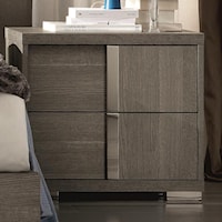 Contemporary Weathered Grey Right Arm Facing Nighstand