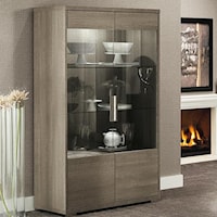 Contemporary Weathered Grey Curio Cabinet