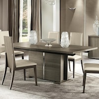 Contemporary Weathered Grey 63" Dining Table with Extension Leaf