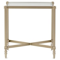 Gold Metal End Table with Glass Top