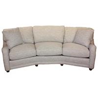 Customizable 3 Seat Sofa with English Arms, Knife Back Cushions and Turned Feet