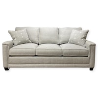Customizable Sofa with Padded Track Arms, Block Legs and Box Style Back Cushion