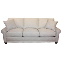 Customizable 3 Seat Roll Arm with Box Back Cushions and Tapered Feet