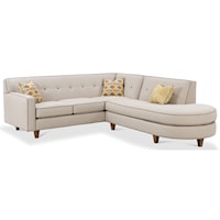 Contemporary 2 Piece Sectional Sofa with Tufted Back