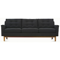 Mid-Century Modern Sofa with Tufted Back Pillows