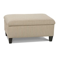 Exposed Wood Leg Upholstered Ottoman