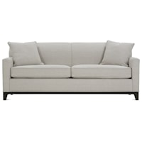 Tight Back Sofa with Wood Trim Base