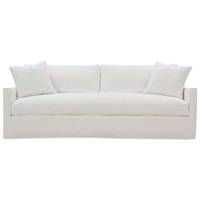 Contemporary Bench Cushion Sofa with Slipcover