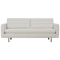 Contemporary Apartment Sofa with Straight Chrome Legs