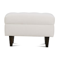 Contemporary Ottoman with Tapered Wood Feet