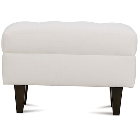Contemporary Ottoman with Tapered Wood Feet