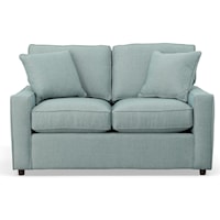 Transitional 2 Seat Loveseat with Track Arms