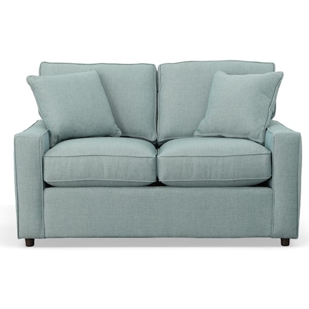 Transitional Loveseat with Track Arms