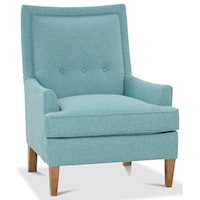 Contemporary High Back Chair with Buttons and Welting