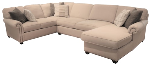 Traditional Three Piece Sectional Sofa with Chaise