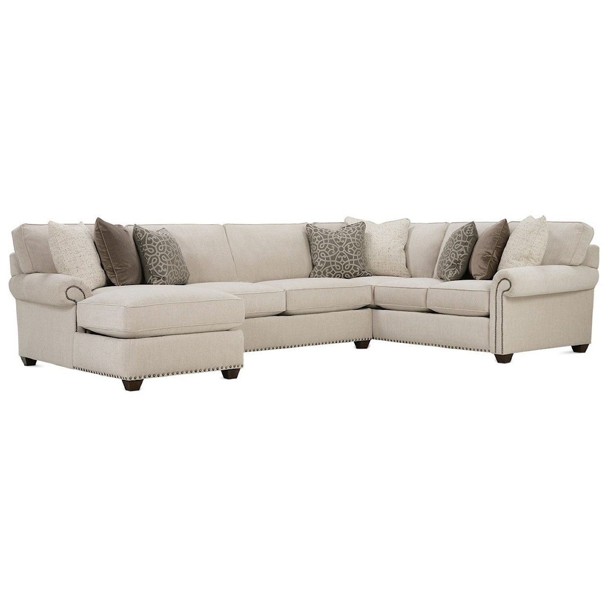 Rowe Morgan Traditional Three Piece Sectional Sofa