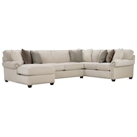 Traditional Three Piece Sectional Sofa with Chaise