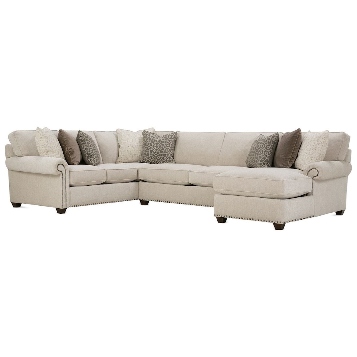 Rowe Morgan Traditional Three Piece Sectional Sofa