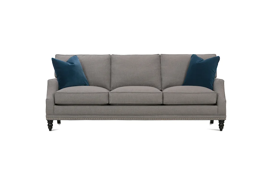 My Style II Customizable Transitional Sofa Turned Legs by Rowe at Baer's Furniture