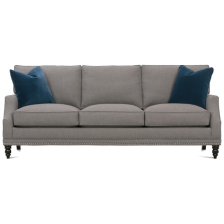 Customizable Transitional Sofa Turned Legs