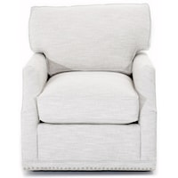 Customizable Chair with Scooped Arms, Swivel Base and Box Edge Back Cushion