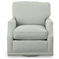 Custom Design Swivel Chair with Scoop Arms, Knife Edge Loose Back Cushion and Down Seat Cushion