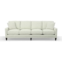 Extra Large 4 Seat Sofa with Track Arms,Box Edge Loose Backs and Tapered Feet