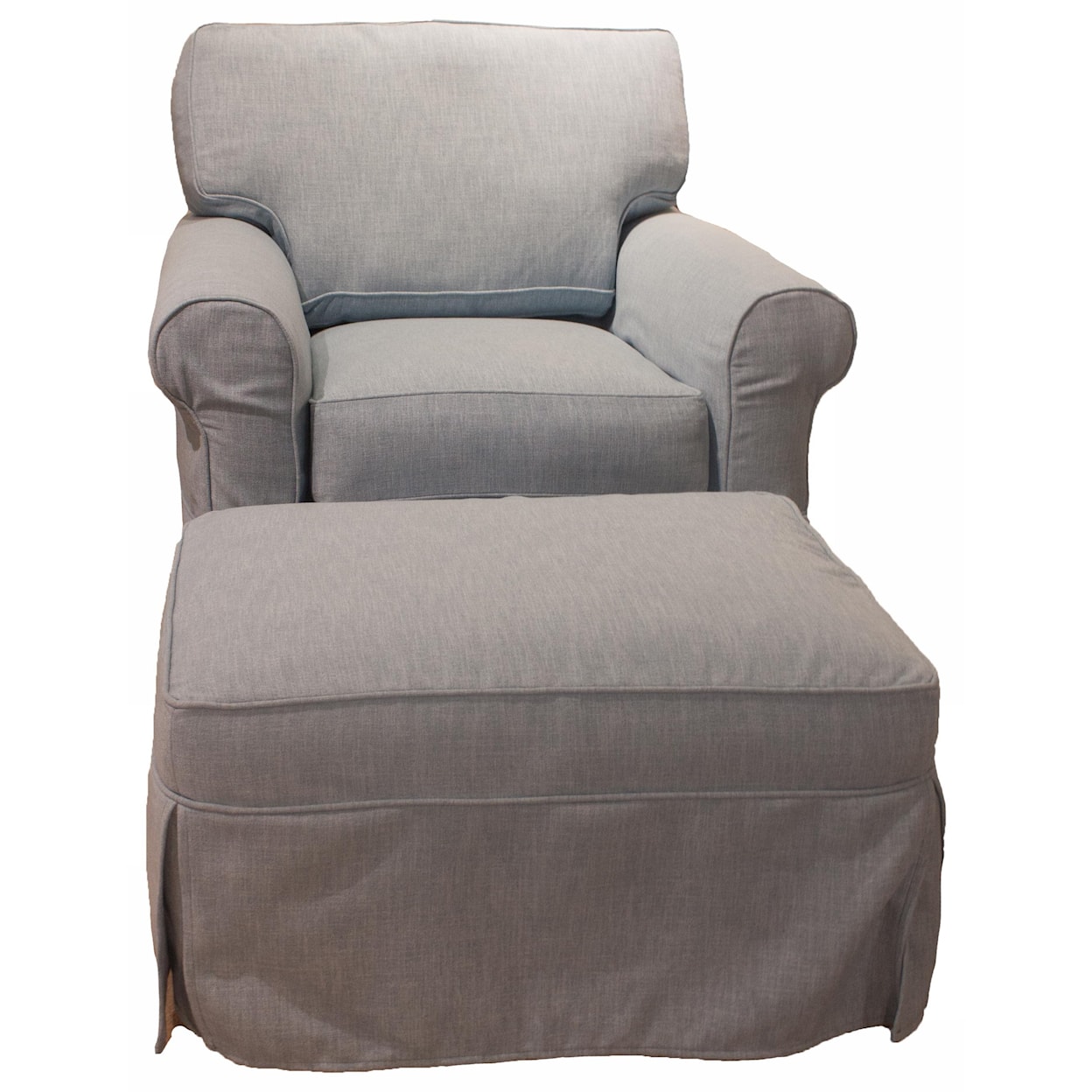 Rowe Nantucket Slipcover Chair and Ottoman