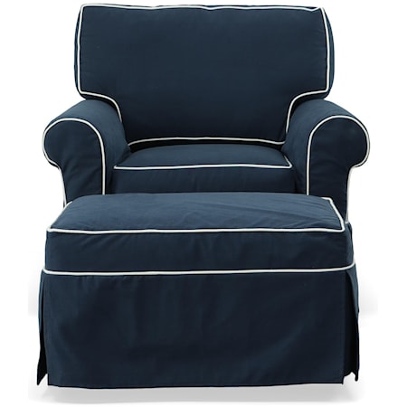 Slipcover Chair and Ottoman