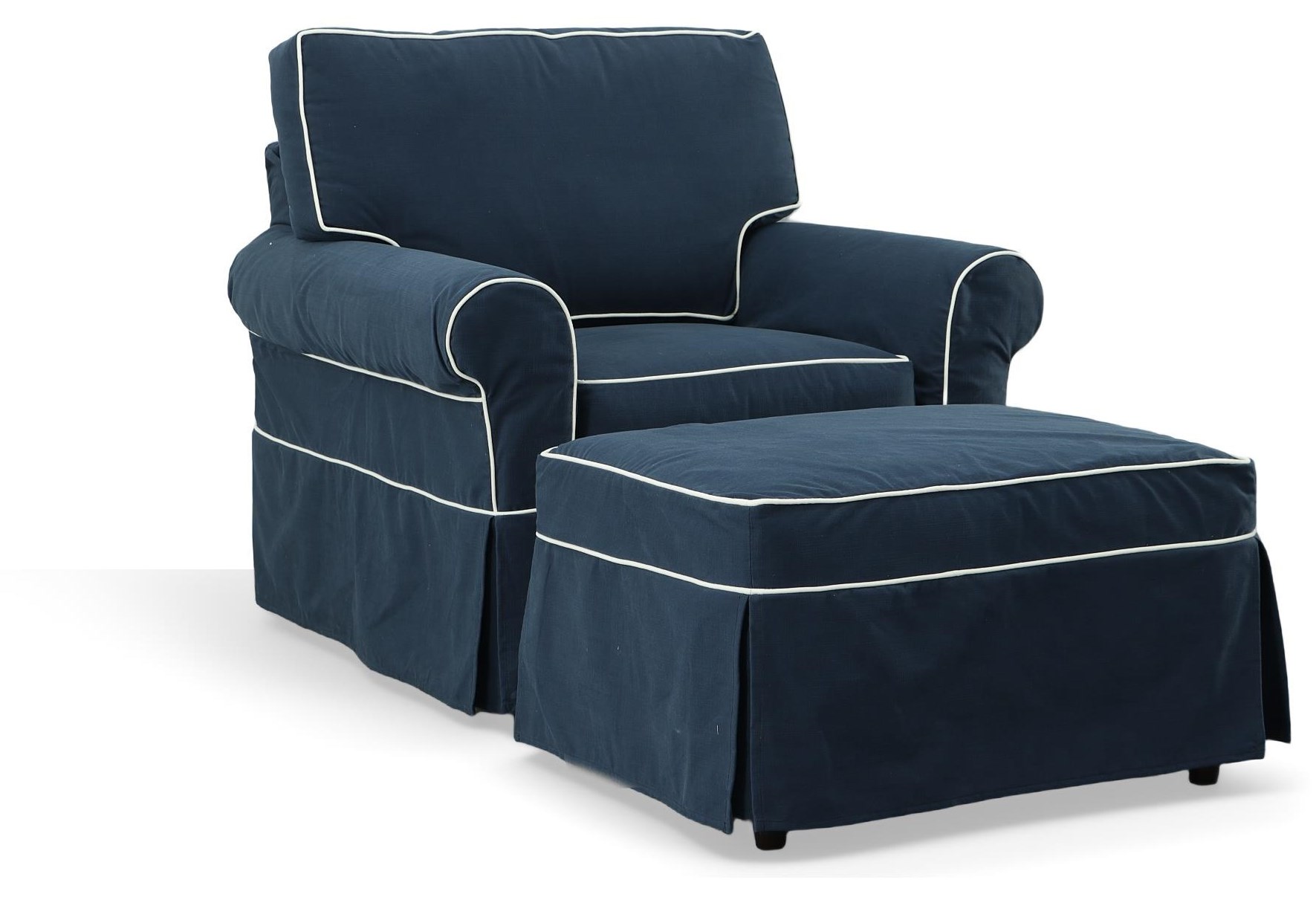 Slipcover Chair and Ottoman