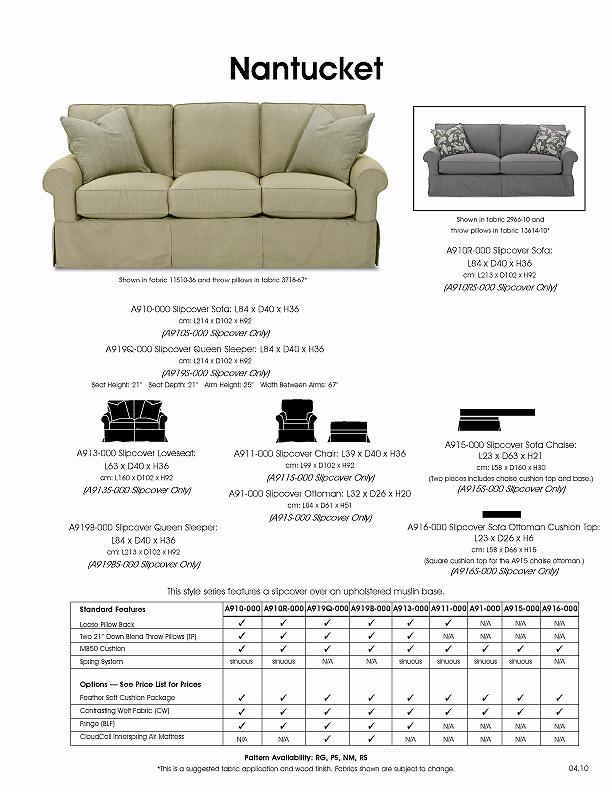 Rowe Nantucket 84" Two Cushion Sleeper Sofa