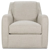 Contemporary Swivel Chair with Saddle Arms