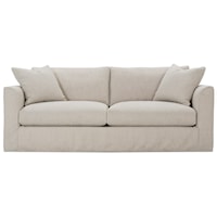 Transitional Sofa with Tapered Arms and Slipcover