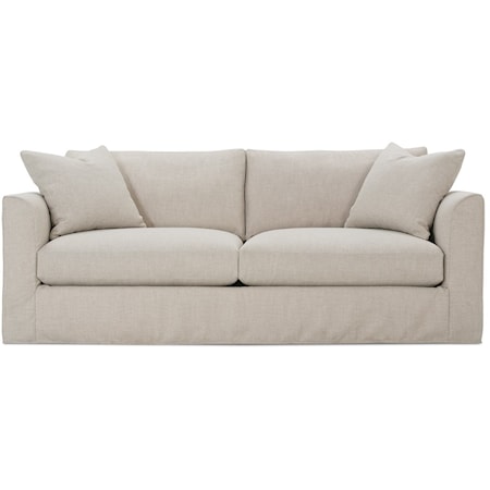 Transitional Sofa with Tapered Arms and Slipcover