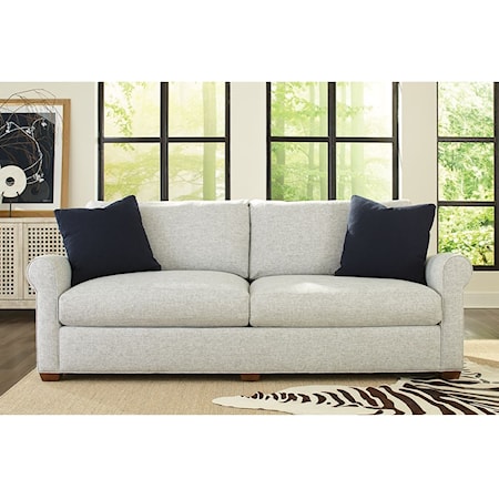 Transitional Sofa with Rolled Arms