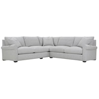 Transitional Sectional Sofa with Rolled Arms