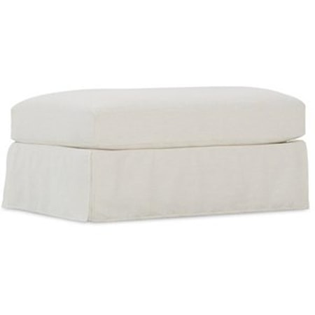 Slipcovered Ottoman