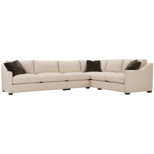 Transitional Sectional Sofa with Loose Back Pillows
